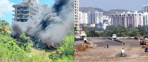 पुण्यात भंगाराच्या दुकानाला भीषण आग! हवेत पसरले धुराचे लोट