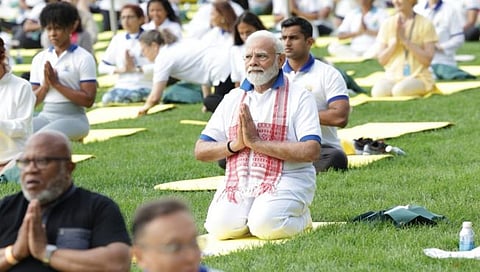 योग कॉपीराईट, पेटंट आणि रॉयल्टी पेमेंटपासून मुक्त : पंतप्रधान नरेंद्र मोदी | International Day Of Yoga 2023 PM Modi