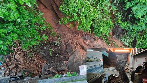 मुंबई : अंधेरी चकाला येथे डोंगराचा भाग खचला