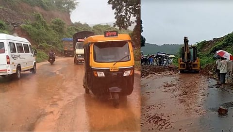 Ratnagiri : मुंबई- गोवा महामार्गावर निवळी घाटात दरड कोसळली