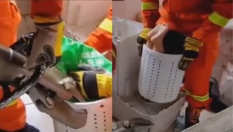 Child Stuck in washing machine