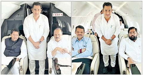 आ. काळेंनी केली विकासनिधीची मागणी; मुख्यमंत्री, उपमुख्यमंत्र्यांसमवेत मुंबई-शिर्डी विमानप्रवास