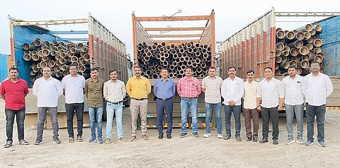 अहमदनगर : ‘जलजीवन’च्या लोखंडी पाईपवर दरोडा; तीन ट्रकसह 35 लाखांचे पाईप जप्त