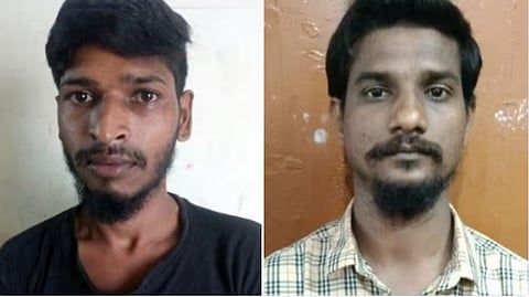 चकमकीत ठार झालेले कुख्‍यात गुंड रमेश (डावीकडे ), आणि  छोटा विनोथ.
