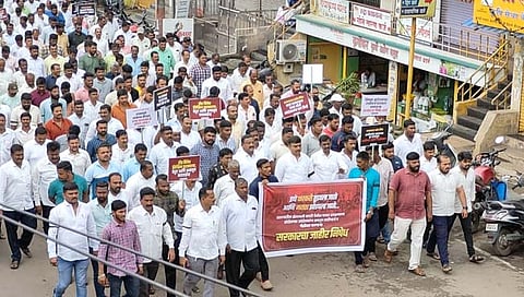 Maratha Andolan : पलूस शहरात मराठा समाजाचा एल्गार मोर्चा