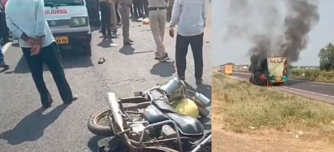 Pune Accident : इंदापूरच्या बाह्य वळणावर भीषण अपघात; दुचाकीस्वाराचा जागीच मृत्यू