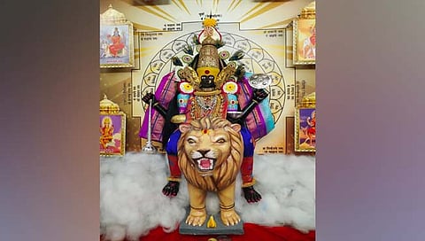 कोल्हापूर: अंबाबाईची सप्‍तमातृकाशक्‍ती रुपात महापूजा
