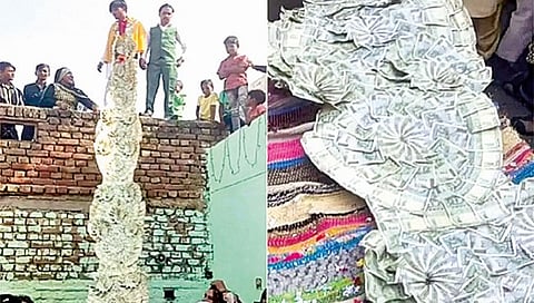 नवरदेवाने घातला चक्क २० लाखांच्या नोटांचा हार