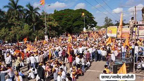 जालना शहरात मनोज जरांगे- पाटील यांचे जल्लोषी स्वागत