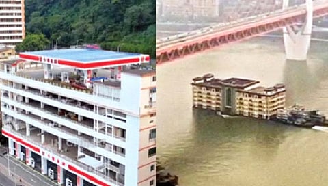 पाचव्या मजल्यावर पेट्रोल पंप आणि पाण्यावर तरंगणारी इमारत!