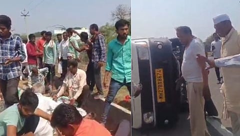 अमरावती : अस्थि विसर्जन करून परत येणाऱ्या पिकअप वाहनाचा शेंदुर्जना घाट पुलावर अपघात, १४ जण गंभीर