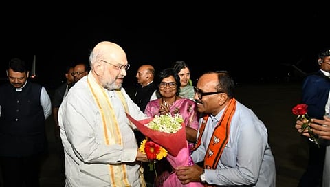 केंद्रीय गृहमंत्री अमित शाह यांचे आगमन व स्वागत