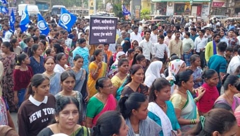 भिवंडीतील संकेत भोसले हत्याकांडाच्या निषेधार्थ आंबेडकरी जनतेचा घाटकोपर ते राजभवन पायी मोर्चा