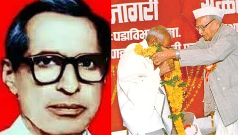 मराठवाड्याचे ज्येष्ठ नेते गोविंदभाई श्रॉफ  यांच्या हस्ते गंगाधर अप्पा बुरांडे यांचा अमृतमहोत्सवी सोहळ्यात सत्कार करण्यात आला