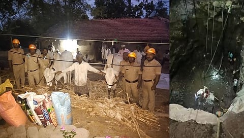 रायबाग : विहीरीत पडलेल्या बैलांसाठी अग्निशमन दलाचे तीन तास रेस्क्यू ऑपरेशन; इटनाळ येथील घटना