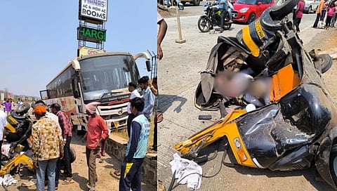 मुंबई-गोवा महामार्गावर भीषण अपघात; माणगावजवळ शिवशाही बस आणि रिक्षाची धडक होऊन तीन प्रवासी ठार