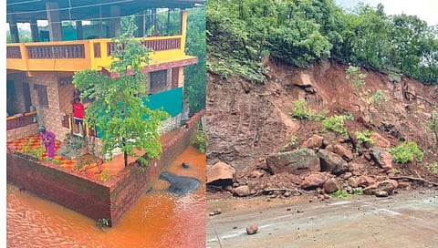 The work of clearing the crack in Tulsi Ghat is going on at war level