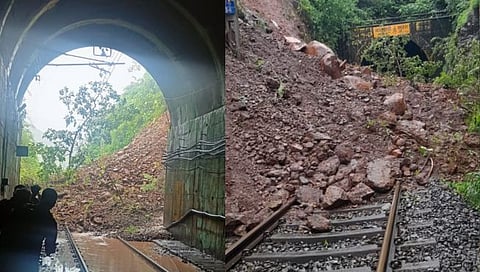 Konkan Railway stopped due to landslide collapsed