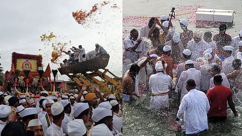 Solapur: Neera Snan of the Sri Sant Tukaram Maharaj paduka 