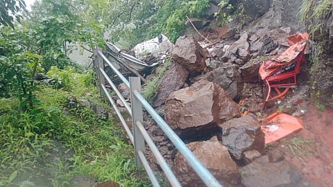 Landslide near Raigad Fort