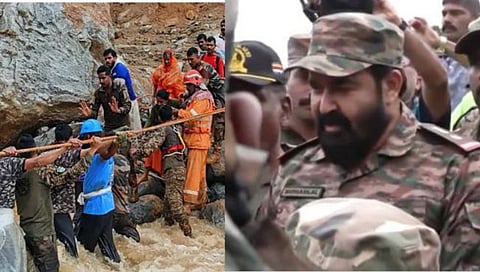 Mohanlal visited landslide-affected Punchiri Mattam village in Wayanad