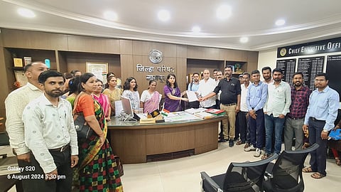 While giving a statement to the teacher district education officer