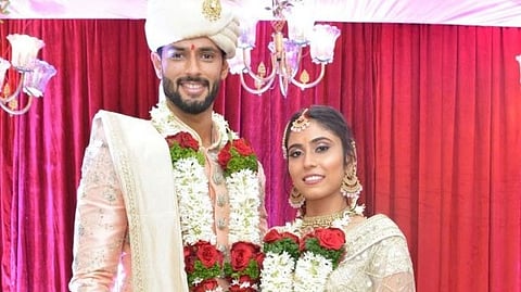 Indian cricketer Shivam Dube wife Anjum Khan, BJP leader Nazia Elahi Khan 
