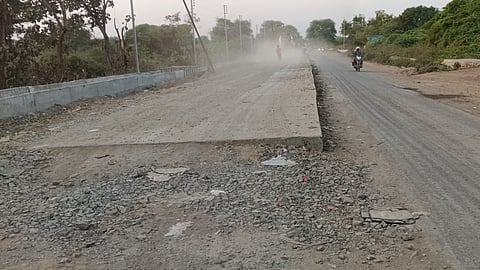 Cement road work delayed