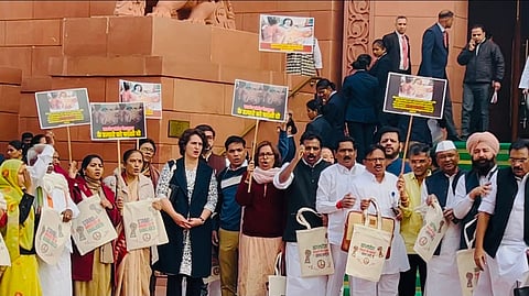 Protests in Parliament premises over Santosh Deshmukh murder case