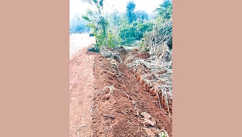 Farm damage road work