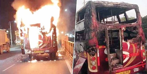 burning bus