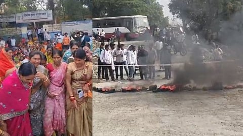 Valmik Karad supporters are aggressive; Protest against Suresh Dhas, Sandeep Kshirsagar