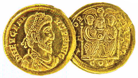 Discovery of a treasure trove of Roman-era gold coins