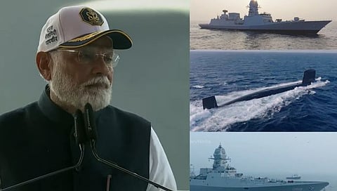 PM Modi Maharashtra visit, INS Surat, INS Nilgiri, INS Vaghsheer 
