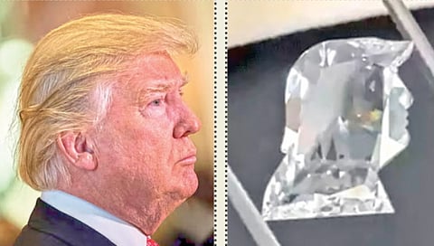diamond shaped like trump made in surat