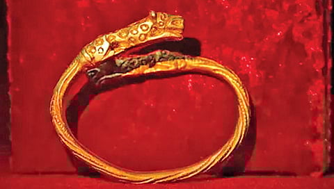 discovery of 2400 year old gold ring with leopard engraving