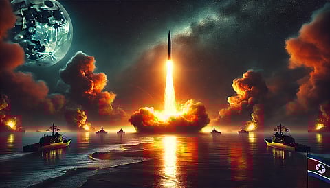 North Korea has fired several missiles off the North’s west coast.