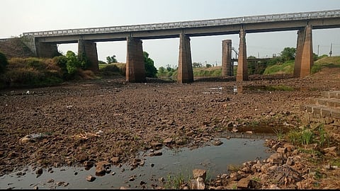 Dudhganga riverbed at Dattawad has dried up