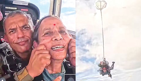 80 year old grandmother skydives from 10000 feet