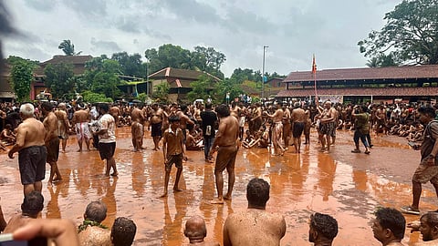 Goa children and elders mud games