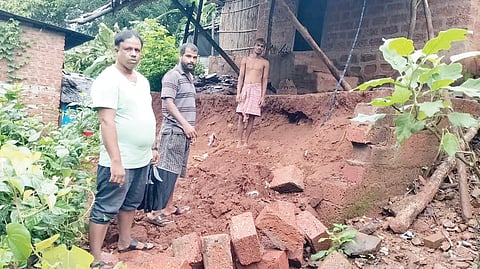 Rain damage in tribal village Sape