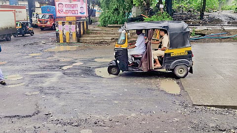 Heavy rain damages roads
