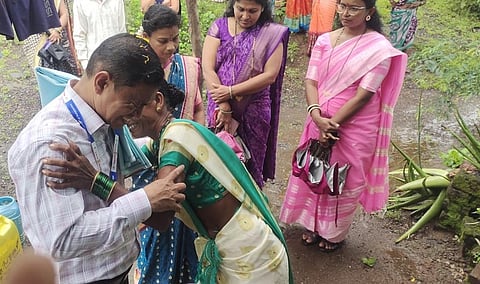 Emotional farewell for teacher