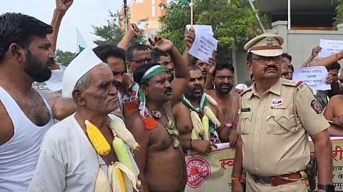 Flood Affacted Farmers Agitation