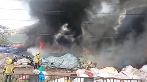 Illegal Plastic Godown Fire