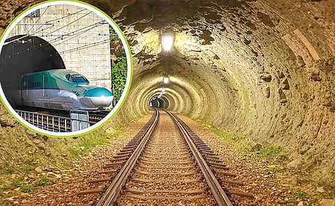 Underground train tunnel | जमिनीखाली 8,040 फूट खोल, 57 किलोमीटर  बोगद्यात धावणारी ट्रेन