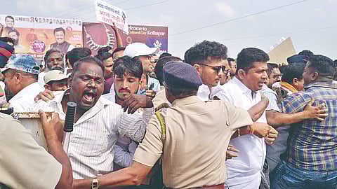 Airport boundary road protest