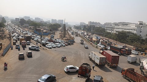 Kalamboli Circle flyover work