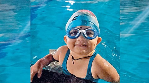 Veda Sarfare youngest swimmer