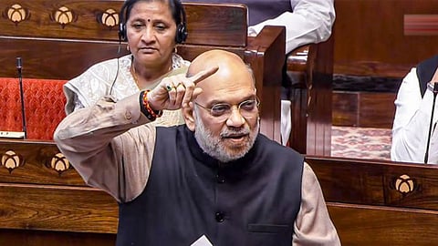 Vande Mataram Debate : ‘इंदिरा गांधी यांनी वंदे मातरम्‌‍ म्हणणाऱ्यांना तुरुंगात डांबले’, गृहमंत्री अमित शहा यांचा आरोप